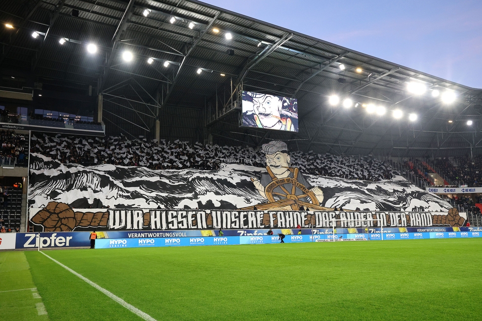 LASK - Sturm Graz
Oesterreichische Fussball Bundesliga, 1. Runde, LASK - SK Sturm Graz, Arena Linz, 27.10.2024. 

Foto zeigt Fans von LASK mit einer Choreografie
