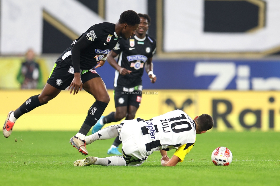 LASK - Sturm Graz
Oesterreichische Fussball Bundesliga, 1. Runde, LASK - SK Sturm Graz, Arena Linz, 27.10.2024. 

Foto zeigt Tochi Phil Chukwuani (Sturm)
