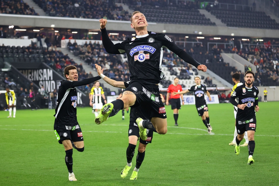 LASK - Sturm Graz
Oesterreichische Fussball Bundesliga, 1. Runde, LASK - SK Sturm Graz, Arena Linz, 27.10.2024. 

Foto zeigt Lovro Zvonarek (Sturm)
Schlüsselwörter: torjubel