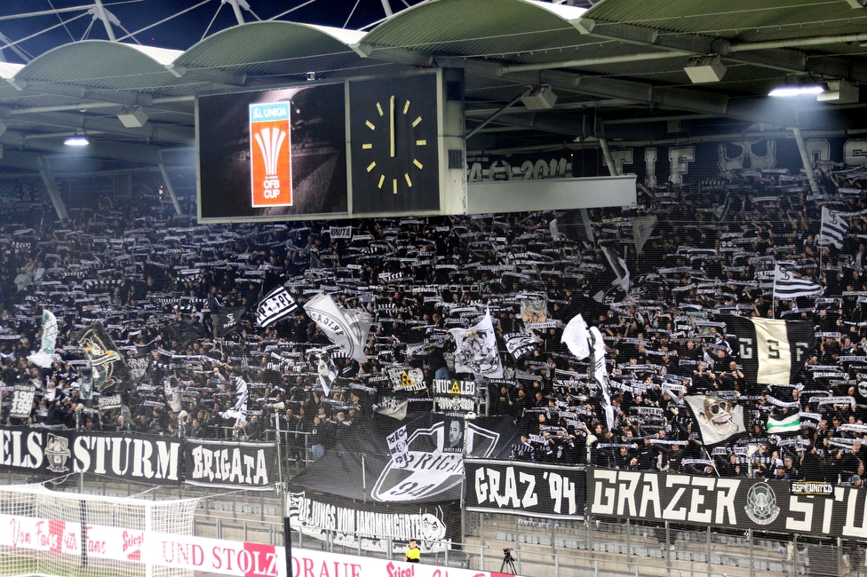 Sturm Graz - Blau-Weiss Linz
OEFB Cup, 3. Runde, SK Sturm Graz - Blau-Weiss Linz, Stadion Liebenau Graz, 30.10.2024. 

Foto zeigt Fans von Sturm
Schlüsselwörter: schals