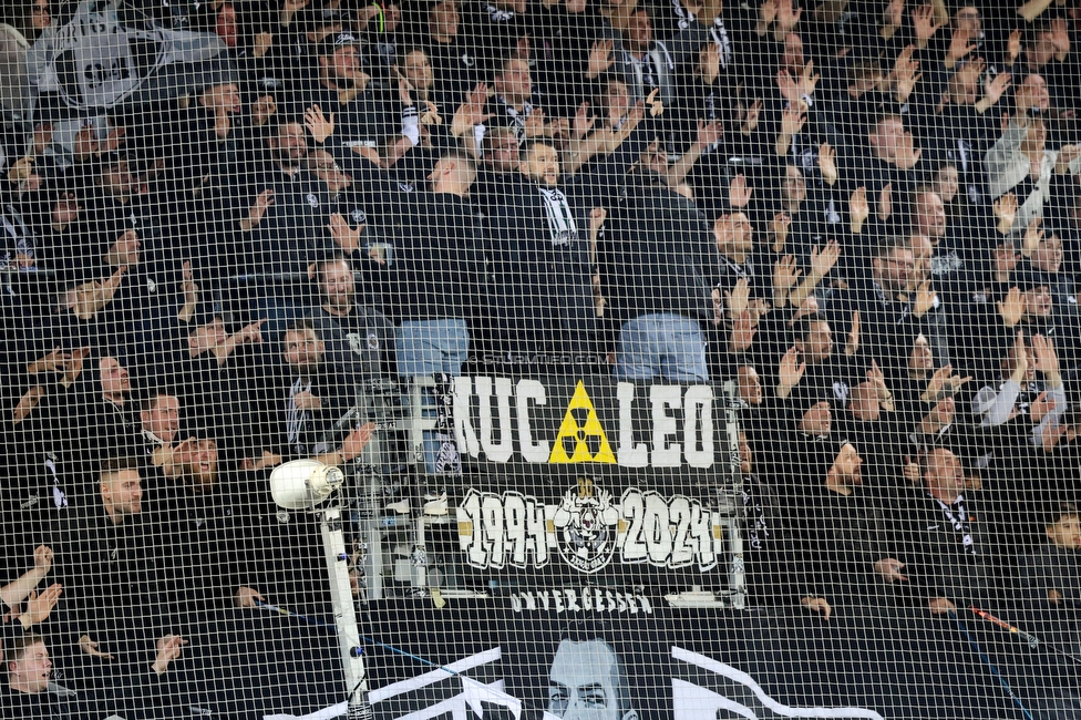 Sturm Graz - Blau-Weiss Linz
OEFB Cup, 3. Runde, SK Sturm Graz - Blau-Weiss Linz, Stadion Liebenau Graz, 30.10.2024. 

Foto zeigt Fans von Sturm
Schlüsselwörter: brigata vorsaenger