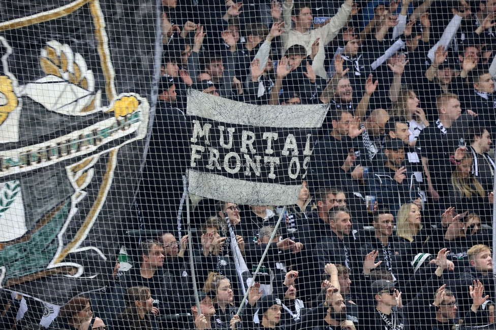 Sturm Graz - Blau-Weiss Linz
OEFB Cup, 3. Runde, SK Sturm Graz - Blau-Weiss Linz, Stadion Liebenau Graz, 30.10.2024. 

Foto zeigt Fans von Sturm
Schlüsselwörter: murtalfront