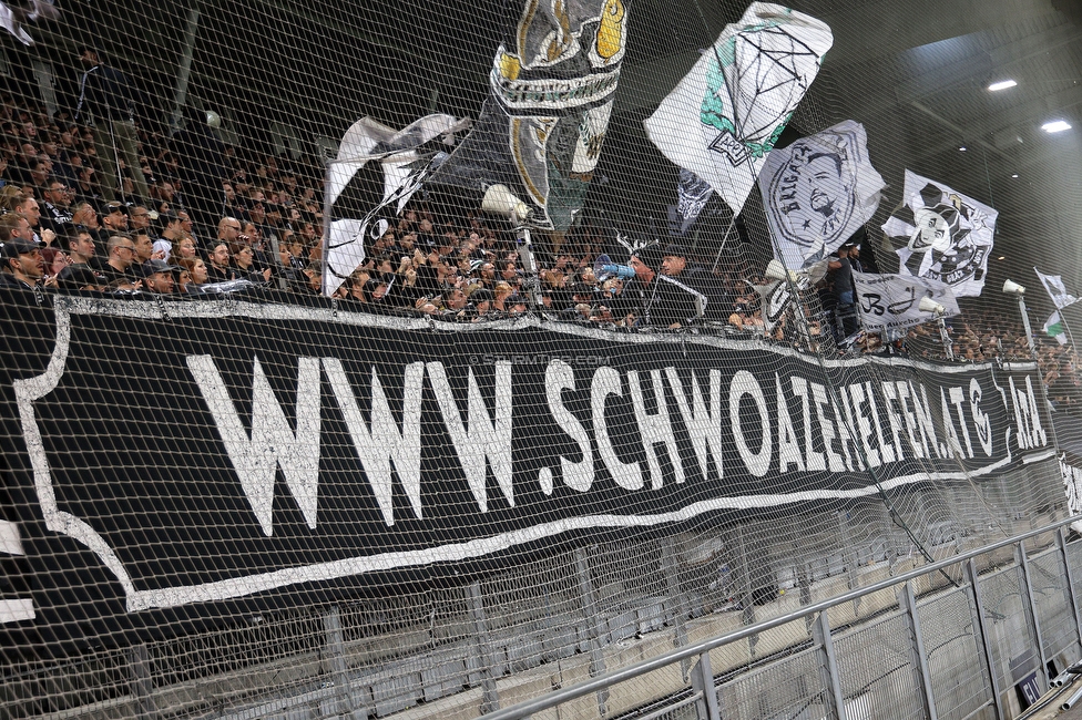 Sturm Graz - Blau-Weiss Linz
OEFB Cup, 3. Runde, SK Sturm Graz - Blau-Weiss Linz, Stadion Liebenau Graz, 30.10.2024. 

Foto zeigt Fans von Sturm
Schlüsselwörter: schwoazehelfen