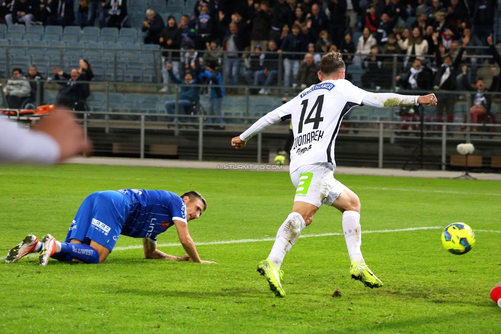 Sturm Graz - Blau-Weiss Linz
OEFB Cup, 3. Runde, SK Sturm Graz - Blau-Weiss Linz, Stadion Liebenau Graz, 30.10.2024. 

Foto zeigt Lovro Zvonarek (Sturm)
Schlüsselwörter: torjubel