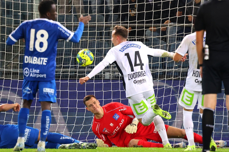 Sturm Graz - Blau-Weiss Linz
OEFB Cup, 3. Runde, SK Sturm Graz - Blau-Weiss Linz, Stadion Liebenau Graz, 30.10.2024. 

Foto zeigt Lovro Zvonarek (Sturm)
Schlüsselwörter: torjubel