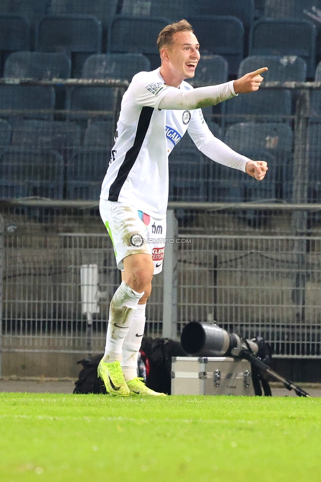 Sturm Graz - Blau-Weiss Linz
OEFB Cup, 3. Runde, SK Sturm Graz - Blau-Weiss Linz, Stadion Liebenau Graz, 30.10.2024. 

Foto zeigt Lovro Zvonarek (Sturm)
Schlüsselwörter: torjubel