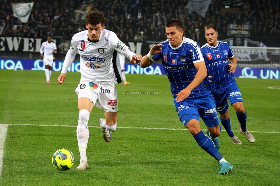 Sturm Graz - Blau-Weiss Linz
OEFB Cup, 3. Runde, SK Sturm Graz - Blau-Weiss Linz, Stadion Liebenau Graz, 30.10.2024. 

Foto zeigt Erencan Yardimci (Sturm)
