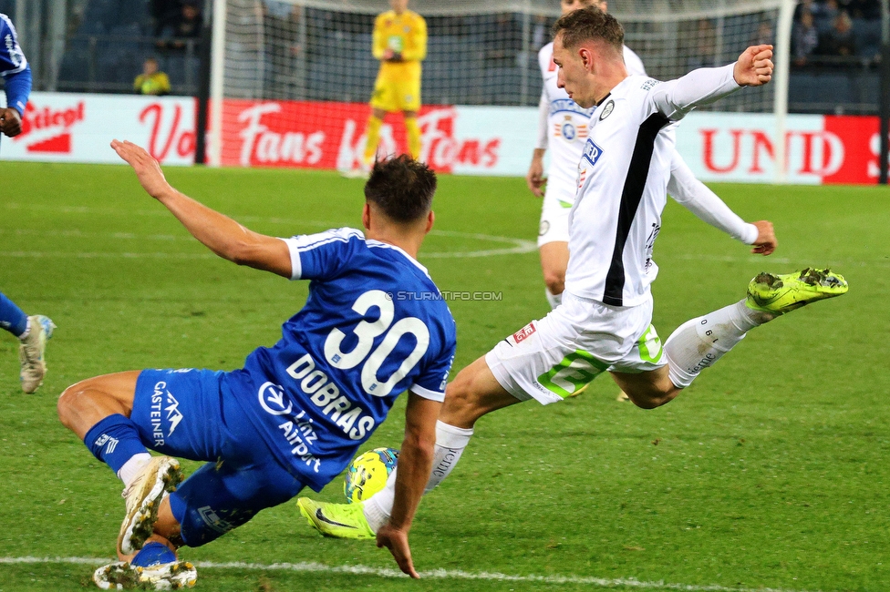 Sturm Graz - Blau-Weiss Linz
OEFB Cup, 3. Runde, SK Sturm Graz - Blau-Weiss Linz, Stadion Liebenau Graz, 30.10.2024. 

Foto zeigt Lovro Zvonarek (Sturm)
