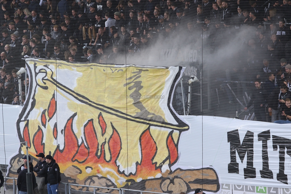 Sturm Graz - Rapid Wien
Oesterreichische Fussball Bundesliga, 12. Runde, SK Sturm Graz - SK Rapid Wien, Stadion Liebenau Graz, 02.11.2024. 

Foto zeigt Fans von Sturm mit einer Choreografie
Schlüsselwörter: brigata pyrotechnik