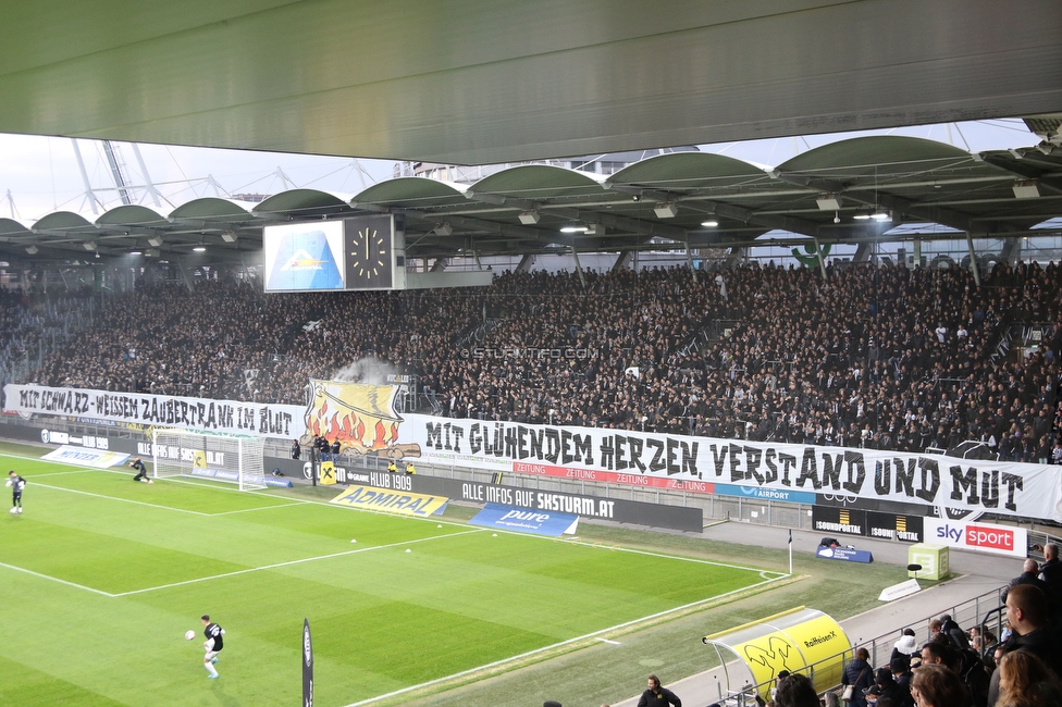 Sturm Graz - Rapid Wien
Oesterreichische Fussball Bundesliga, 12. Runde, SK Sturm Graz - SK Rapid Wien, Stadion Liebenau Graz, 02.11.2024. 

Foto zeigt Fans von Sturm mit einer Choreografie
Schlüsselwörter: brigata pyrotechnik