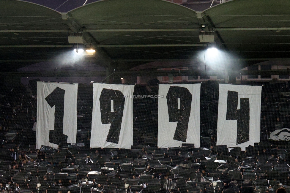 Sturm Graz - Rapid Wien
Oesterreichische Fussball Bundesliga, 12. Runde, SK Sturm Graz - SK Rapid Wien, Stadion Liebenau Graz, 02.11.2024. 

Foto zeigt Fans von Sturm mit einer Choreografie
Schlüsselwörter: brigata