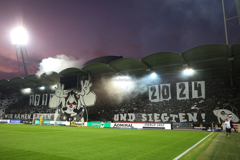 Sturm Graz - Rapid Wien
Oesterreichische Fussball Bundesliga, 12. Runde, SK Sturm Graz - SK Rapid Wien, Stadion Liebenau Graz, 02.11.2024. 

Foto zeigt Fans von Sturm mit einer Choreografie
Schlüsselwörter: brigata