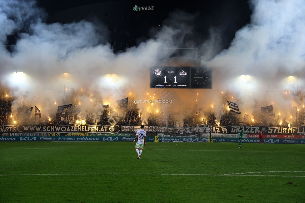 Sturm Graz - Rapid Wien
Oesterreichische Fussball Bundesliga, 12. Runde, SK Sturm Graz - SK Rapid Wien, Stadion Liebenau Graz, 02.11.2024. 

Foto zeigt Fans von Sturm
Schlüsselwörter: brigata pyrotechnik