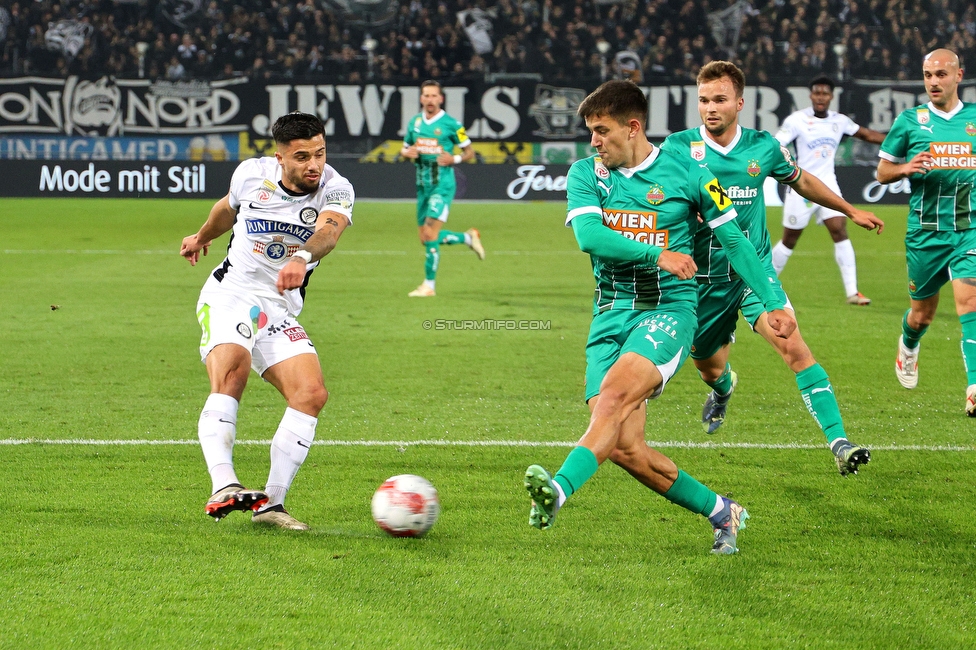 Sturm Graz - Rapid Wien
Oesterreichische Fussball Bundesliga, 12. Runde, SK Sturm Graz - SK Rapid Wien, Stadion Liebenau Graz, 02.11.2024. 

Foto zeigt Jusuf Gazibegovic (Sturm)
