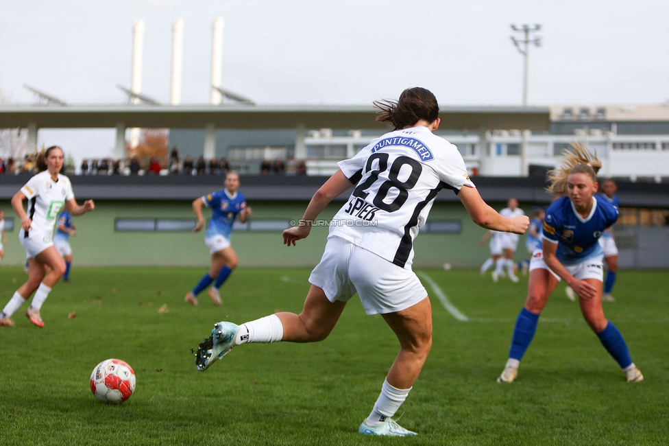 Sturm Damen - Lustenau
OEFB Frauen Bundesliga, 9. Runde, SK Sturm Graz Damen - SPG FC Lustenau FC Dornbirn Ladies, MURAUER Bier Arena - StFV Graz, 03.11.2024. 

Foto zeigt Marie Spiess (Sturm Damen)
