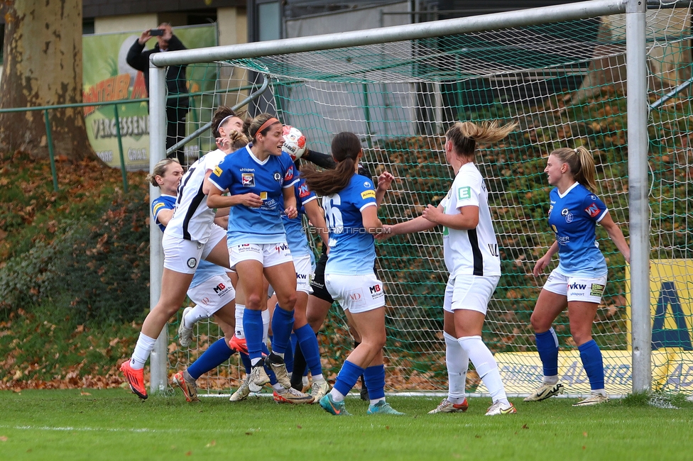 Sturm Damen - Lustenau
OEFB Frauen Bundesliga, 9. Runde, SK Sturm Graz Damen - SPG FC Lustenau FC Dornbirn Ladies, MURAUER Bier Arena - StFV Graz, 03.11.2024. 

Foto zeigt Elisabeth Brandl (Sturm Damen)
