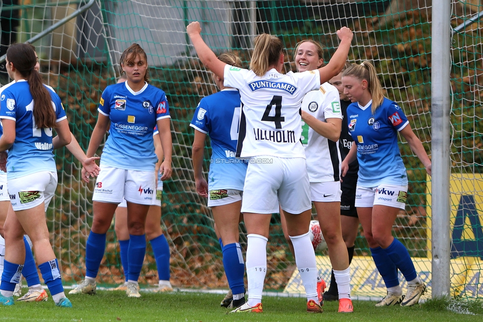 Sturm Damen - Lustenau
OEFB Frauen Bundesliga, 9. Runde, SK Sturm Graz Damen - SPG FC Lustenau FC Dornbirn Ladies, MURAUER Bier Arena - StFV Graz, 03.11.2024. 

Foto zeigt Elisabeth Brandl (Sturm Damen) und Laura Lillholm-Petersen (Sturm Damen)
