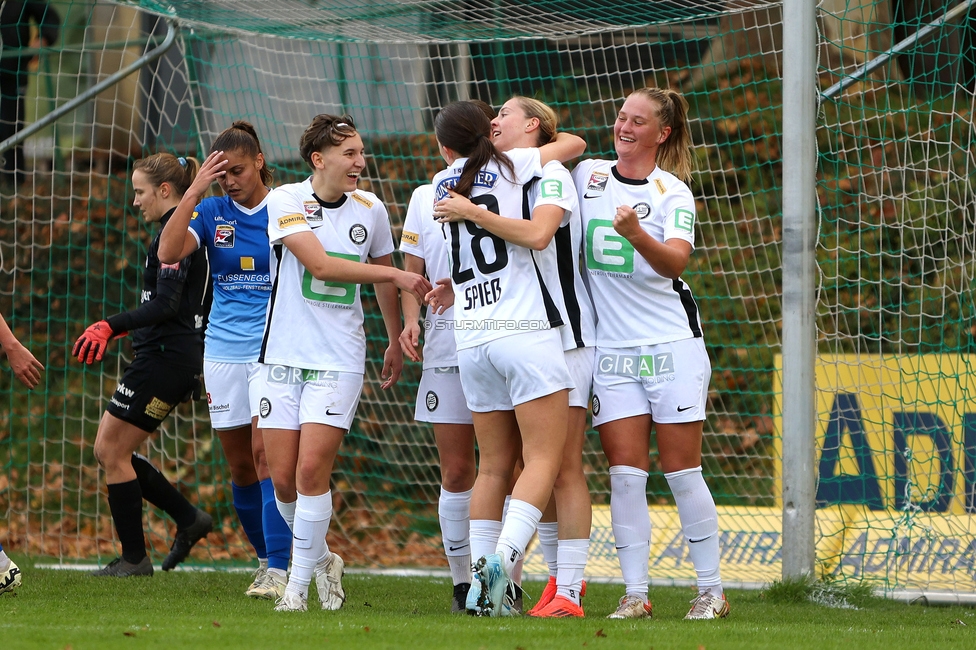 Sturm Damen - Lustenau
OEFB Frauen Bundesliga, 9. Runde, SK Sturm Graz Damen - SPG FC Lustenau FC Dornbirn Ladies, MURAUER Bier Arena - StFV Graz, 03.11.2024. 

Foto zeigt Elisabeth Brandl (Sturm Damen)und Marie Spiess (Sturm Damen)
