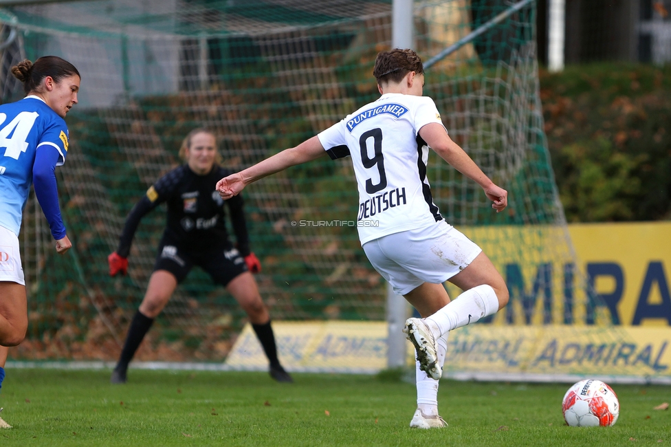 Sturm Damen - Lustenau
OEFB Frauen Bundesliga, 9. Runde, SK Sturm Graz Damen - SPG FC Lustenau FC Dornbirn Ladies, MURAUER Bier Arena - StFV Graz, 03.11.2024. 

Foto zeigt Pauline Deutsch (Sturm Damen)
