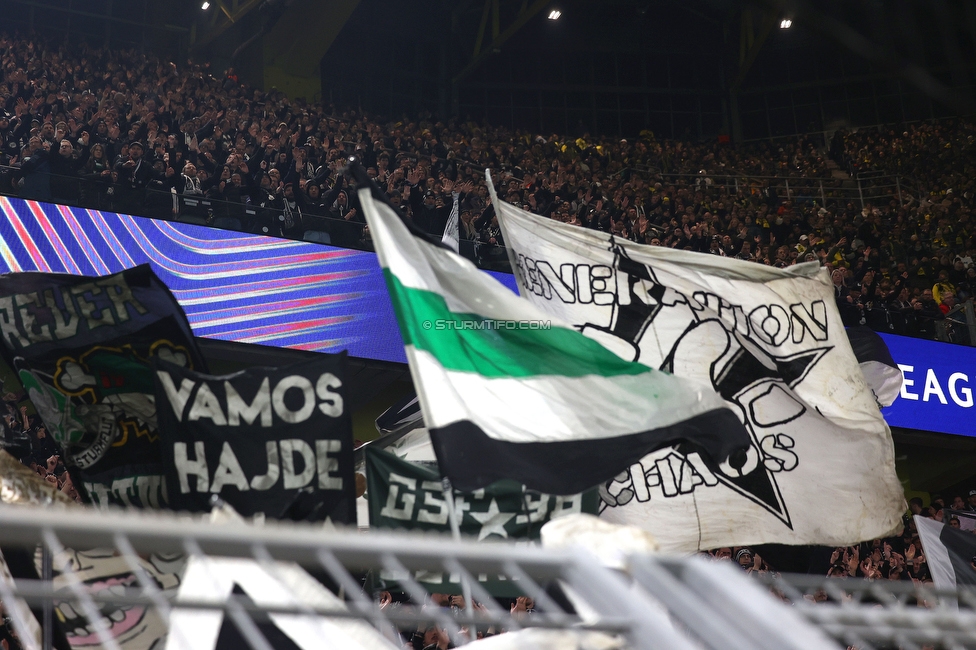 Borussia Dortmund - Sturm Graz
UEFA Champions League Ligaphase 4. Spieltag, Borussia Dortmund - SK Sturm Graz, BVB Stadion Dortmund, 05.11.2024. 

Foto zeigt Fans von Sturm
Schlüsselwörter: generationchaos