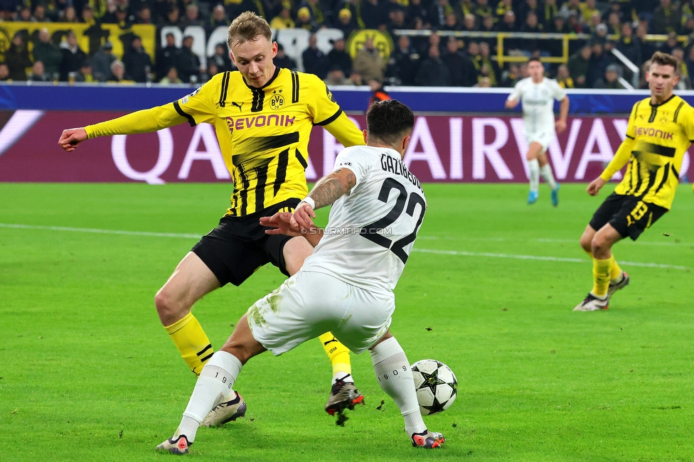 Borussia Dortmund - Sturm Graz
UEFA Champions League Ligaphase 4. Spieltag, Borussia Dortmund - SK Sturm Graz, BVB Stadion Dortmund, 05.11.2024. 

Foto zeigt Jusuf Gazibegovic (Sturm)
