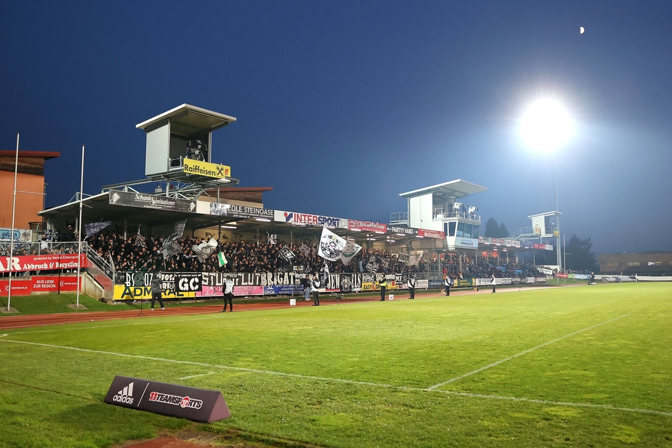 Hartberg - Sturm Graz
Oesterreichische Fussball Bundesliga, 13. Runde, TSV Hartberg - SK Sturm Graz, PROfertil Arena Hartberg, 09.11.2024. 

Foto zeigt Fans von Sturm
