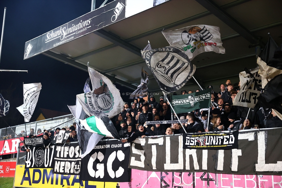 Hartberg - Sturm Graz
Oesterreichische Fussball Bundesliga, 13. Runde, TSV Hartberg - SK Sturm Graz, PROfertil Arena Hartberg, 09.11.2024. 

Foto zeigt Fans von Sturm
