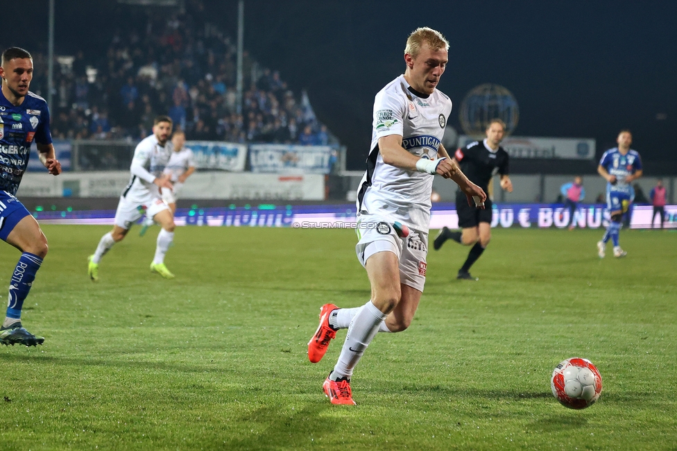 Hartberg - Sturm Graz
Oesterreichische Fussball Bundesliga, 13. Runde, TSV Hartberg - SK Sturm Graz, PROfertil Arena Hartberg, 09.11.2024. 

Foto zeigt Mika Biereth (Sturm)
