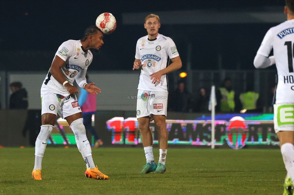 Hartberg - Sturm Graz
Oesterreichische Fussball Bundesliga, 13. Runde, TSV Hartberg - SK Sturm Graz, PROfertil Arena Hartberg, 09.11.2024. 

Foto zeigt Emanuel Aiwu (Sturm)
