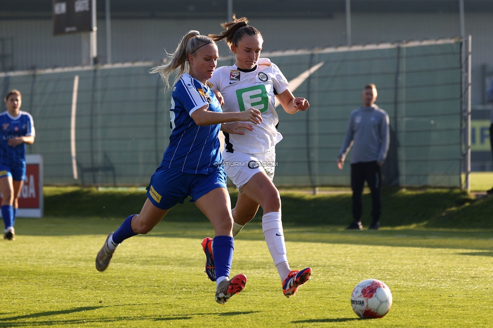 Sturm Damen - BW Linz
OEFB Frauen Bundesliga, 10. Runde, SK Sturm Graz Damen - FC Blau-Weiss Linz Kleinmuenchen, Trainingszentrum Messendorf, 10.11.2024. 

Foto zeigt Rebecca Villena (Sturm Damen)
