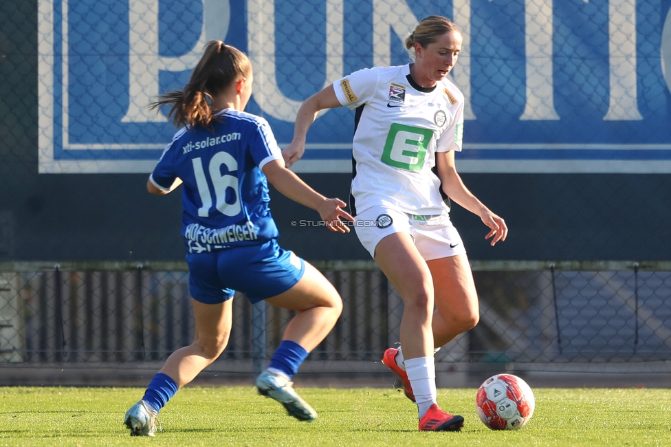 Sturm Damen - BW Linz
OEFB Frauen Bundesliga, 10. Runde, SK Sturm Graz Damen - FC Blau-Weiss Linz Kleinmuenchen, Trainingszentrum Messendorf, 10.11.2024. 

Foto zeigt Elisabeth Brandl (Sturm Damen)
