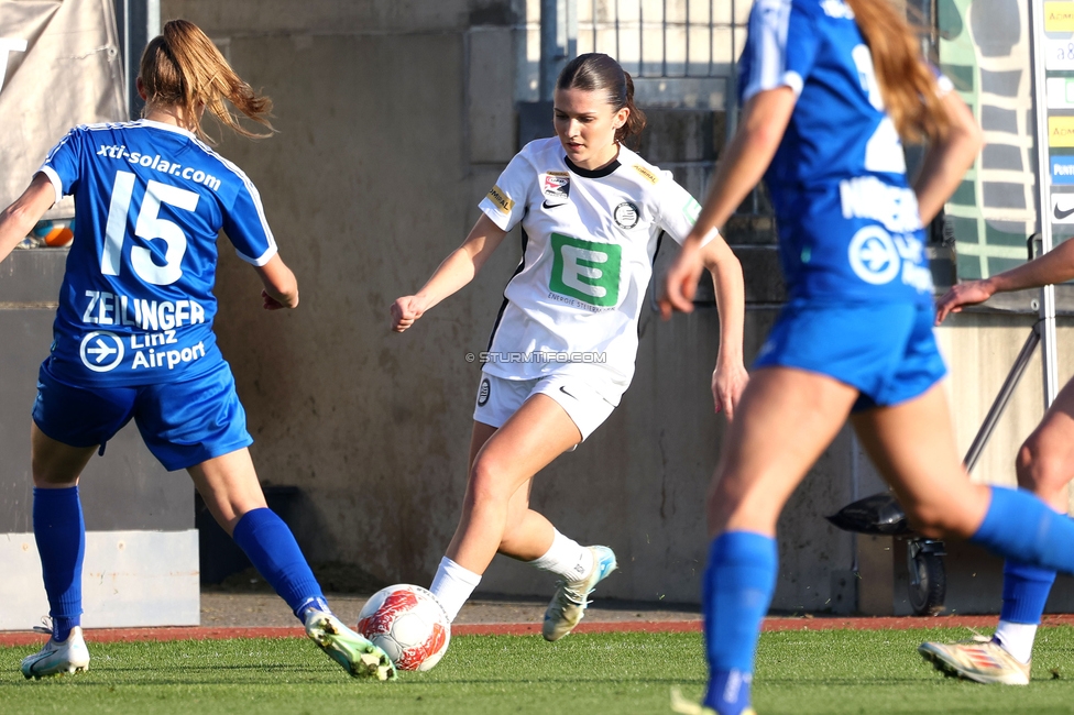 Sturm Damen - BW Linz
OEFB Frauen Bundesliga, 10. Runde, SK Sturm Graz Damen - FC Blau-Weiss Linz Kleinmuenchen, Trainingszentrum Messendorf, 10.11.2024. 

Foto zeigt Marie Spiess (Sturm Damen)
