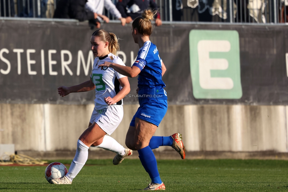 Sturm Damen - BW Linz
OEFB Frauen Bundesliga, 10. Runde, SK Sturm Graz Damen - FC Blau-Weiss Linz Kleinmuenchen, Trainingszentrum Messendorf, 10.11.2024. 

Foto zeigt Anna Wirnsberger (Sturm Damen)
