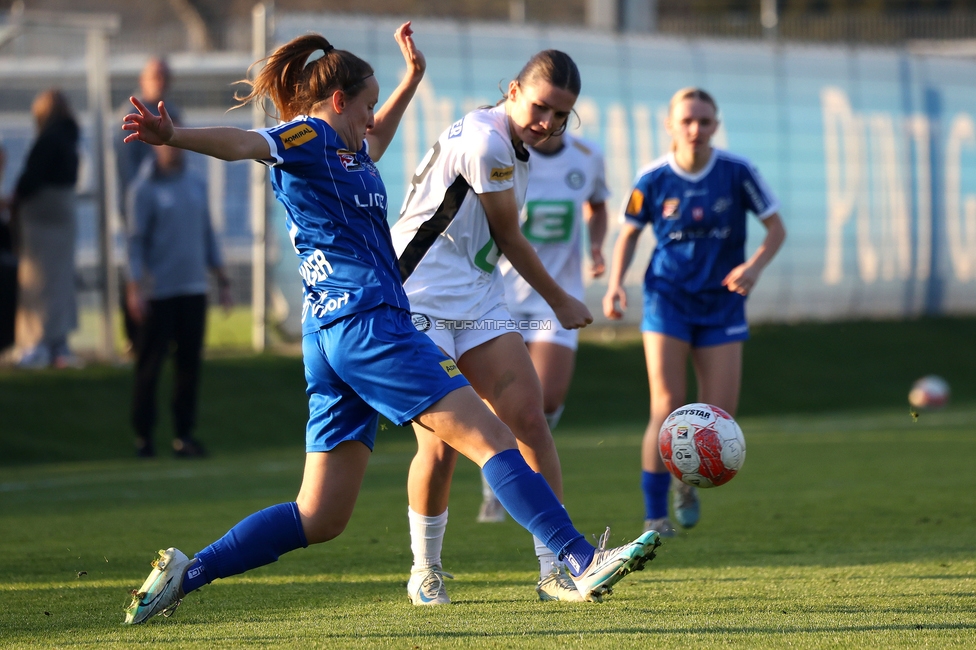 Sturm Damen - BW Linz
OEFB Frauen Bundesliga, 10. Runde, SK Sturm Graz Damen - FC Blau-Weiss Linz Kleinmuenchen, Trainingszentrum Messendorf, 10.11.2024. 

Foto zeigt Marie Spiess (Sturm Damen)
