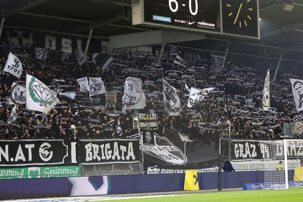 Sturm Graz - Austria Klagenfurt
Oesterreichische Fussball Bundesliga, 14. Runde, SK Sturm Graz - SK Austria Klagenfurt, Stadion Liebenau Graz, 23.11.2024. 

Foto zeigt Fans von Sturm
Schlüsselwörter: schals