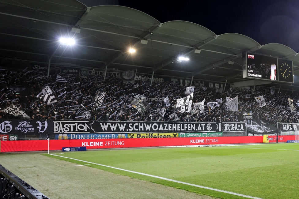 Sturm Graz - Austria Klagenfurt
Oesterreichische Fussball Bundesliga, 14. Runde, SK Sturm Graz - SK Austria Klagenfurt, Stadion Liebenau Graz, 23.11.2024. 

Foto zeigt Fans von Sturm
Schlüsselwörter: schals schwoazehelfen