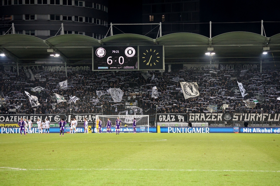 Sturm Graz - Austria Klagenfurt
Oesterreichische Fussball Bundesliga, 14. Runde, SK Sturm Graz - SK Austria Klagenfurt, Stadion Liebenau Graz, 23.11.2024. 

Foto zeigt Fans von Sturm
Schlüsselwörter: schals