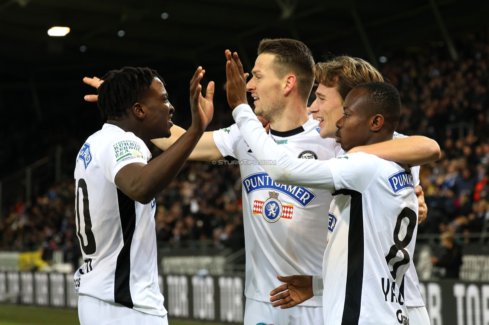 Sturm Graz - Austria Klagenfurt
Oesterreichische Fussball Bundesliga, 14. Runde, SK Sturm Graz - SK Austria Klagenfurt, Stadion Liebenau Graz, 23.11.2024. 

Foto zeigt William Boeving (Sturm)
Schlüsselwörter: torjubel