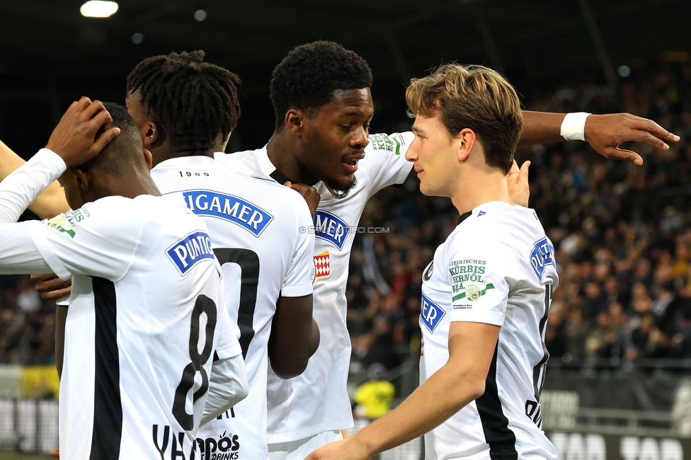 Sturm Graz - Austria Klagenfurt
Oesterreichische Fussball Bundesliga, 14. Runde, SK Sturm Graz - SK Austria Klagenfurt, Stadion Liebenau Graz, 23.11.2024. 

Foto zeigt William Boeving (Sturm)
Schlüsselwörter: torjubel