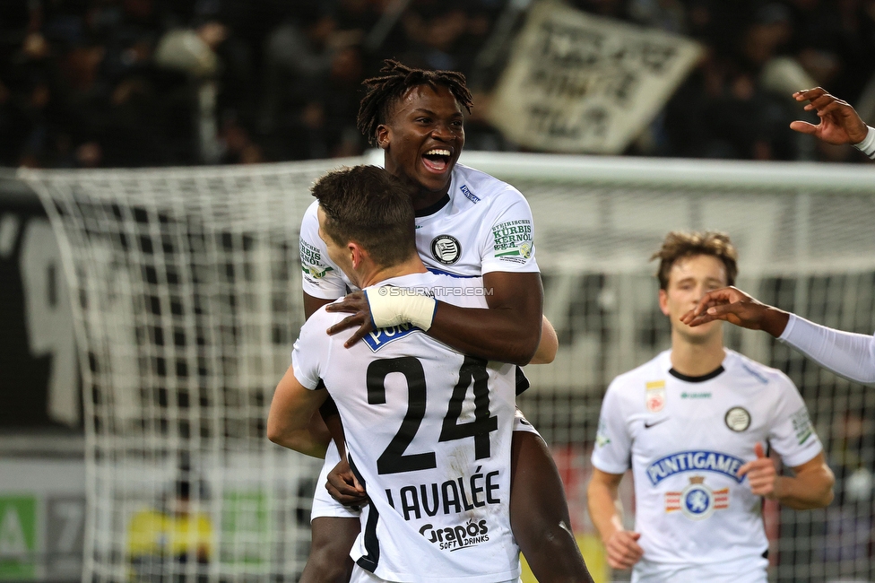 Sturm Graz - Austria Klagenfurt
Oesterreichische Fussball Bundesliga, 14. Runde, SK Sturm Graz - SK Austria Klagenfurt, Stadion Liebenau Graz, 23.11.2024. 

Foto zeigt Seedy Jatta (Sturm)
Schlüsselwörter: torjubel