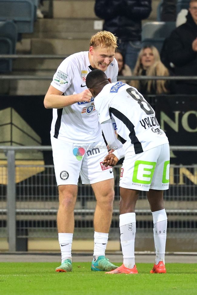 Sturm Graz - Austria Klagenfurt
Oesterreichische Fussball Bundesliga, 14. Runde, SK Sturm Graz - SK Austria Klagenfurt, Stadion Liebenau Graz, 23.11.2024. 

Foto zeigt Niklas Geyrhofer (Sturm)
Schlüsselwörter: torjubel