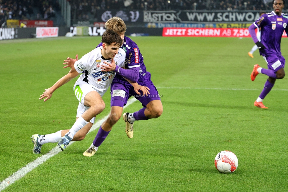 Sturm Graz - Austria Klagenfurt
Oesterreichische Fussball Bundesliga, 14. Runde, SK Sturm Graz - SK Austria Klagenfurt, Stadion Liebenau Graz, 23.11.2024. 

Foto zeigt Leon Grgic (Sturm)
