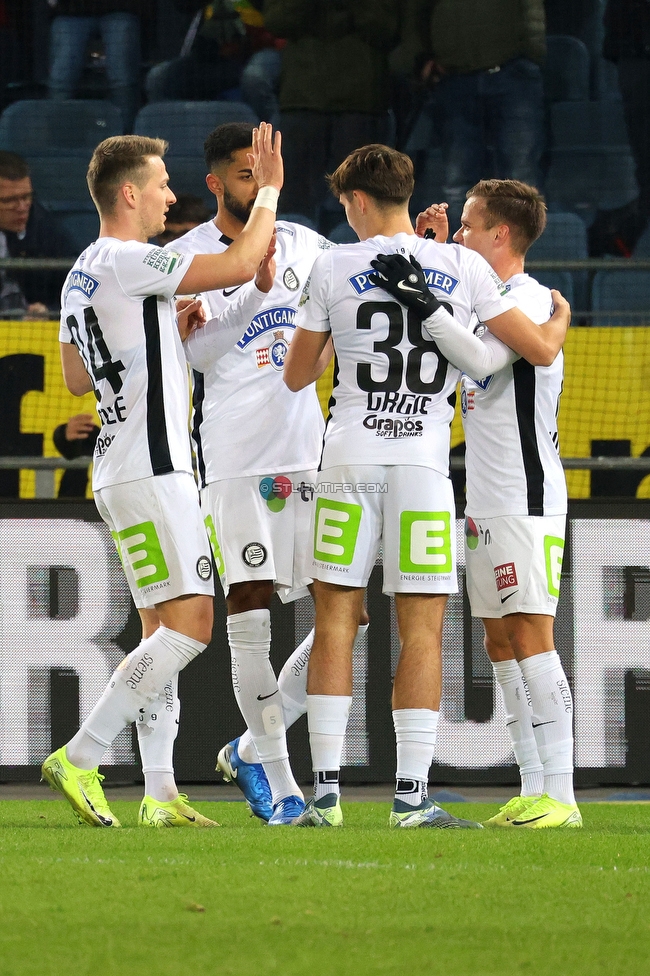 Sturm Graz - Austria Klagenfurt
Oesterreichische Fussball Bundesliga, 14. Runde, SK Sturm Graz - SK Austria Klagenfurt, Stadion Liebenau Graz, 23.11.2024. 

Foto zeigt Leon Grgic (Sturm)
Schlüsselwörter: torjubel