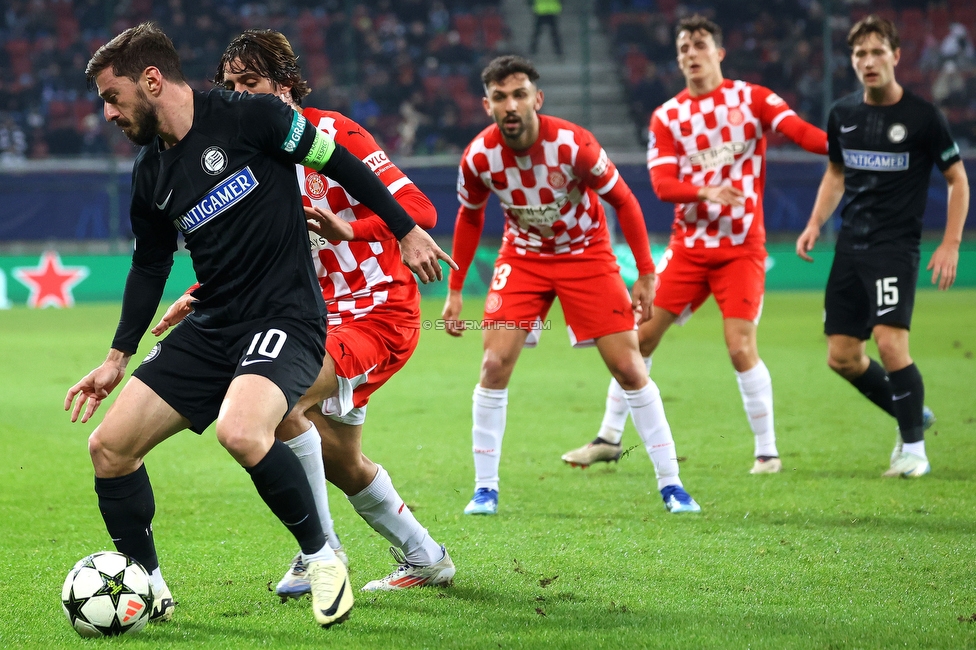 Sturm Graz - Girona
UEFA Champions League Ligaphase 5. Spieltag, SK Sturm Graz - Girona FC, Woerthersee Stadion Klagenfurt, 27.11.2024. 

Foto zeigt Otar Kiteishvili (Sturm)
