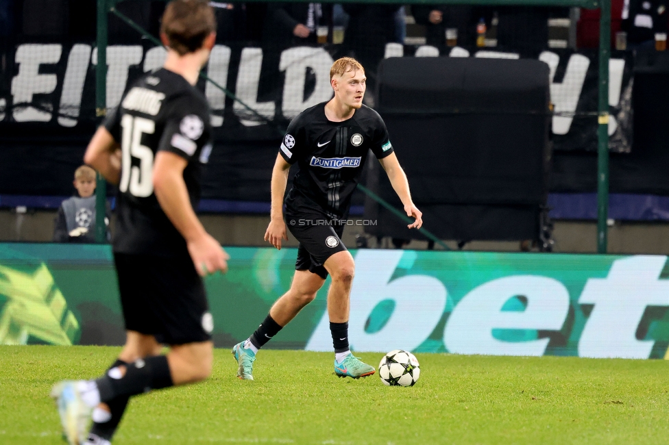 Sturm Graz - Girona
UEFA Champions League Ligaphase 5. Spieltag, SK Sturm Graz - Girona FC, Woerthersee Stadion Klagenfurt, 27.11.2024. 

Foto zeigt Niklas Geyrhofer (Sturm)
