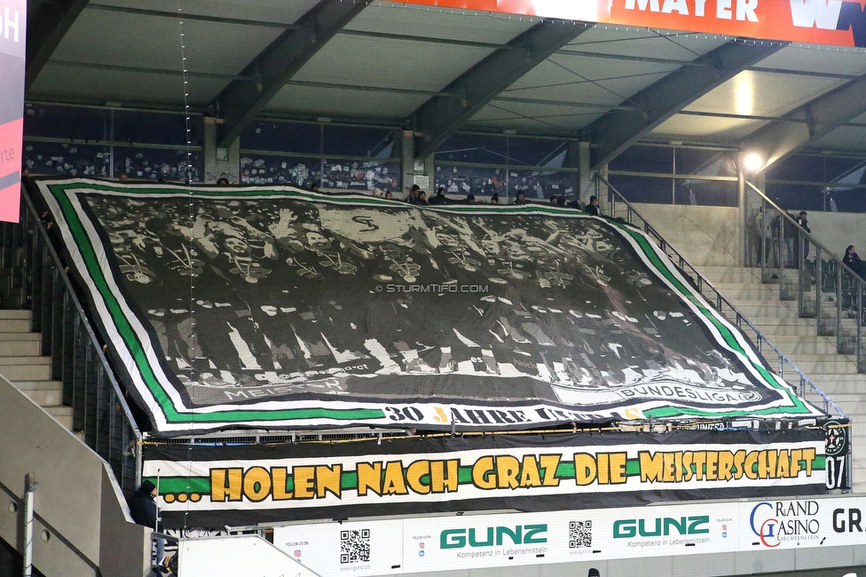 Altach - Sturm Graz
Oesterreichische Fussball Bundesliga, 15. Runde, SCR Altach - SK Sturm Graz, Stadion Schnabelholz Altach, 30.11.2024. 

Foto zeigt Fans von Sturm mit einer Choreografie
Schlüsselwörter: jewels