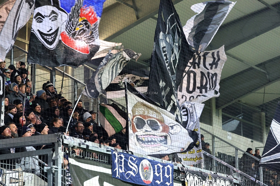 Altach - Sturm Graz
Oesterreichische Fussball Bundesliga, 15. Runde, SCR Altach - SK Sturm Graz, Stadion Schnabelholz Altach, 30.11.2024. 

Foto zeigt Fans von Sturm
Schlüsselwörter: sturmflut