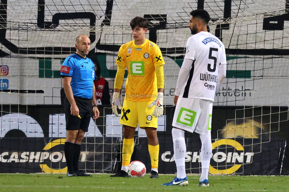 Altach - Sturm Graz
Oesterreichische Fussball Bundesliga, 15. Runde, SCR Altach - SK Sturm Graz, Stadion Schnabelholz Altach, 30.11.2024. 

Foto zeigt Daniil Khyudyakov (Sturm) und Gregory Wuethrich (Sturm)
