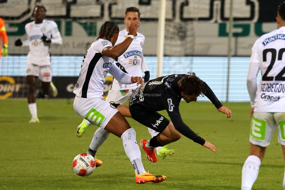 Altach - Sturm Graz
Oesterreichische Fussball Bundesliga, 15. Runde, SCR Altach - SK Sturm Graz, Stadion Schnabelholz Altach, 30.11.2024. 

Foto zeigt Emanuel Aiwu (Sturm)
