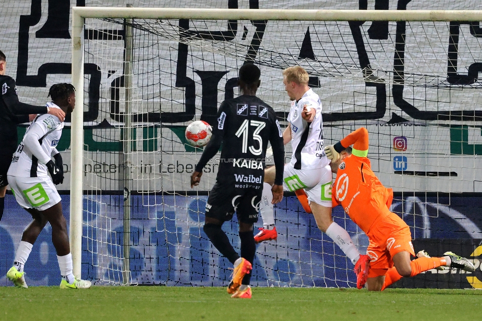 Altach - Sturm Graz
Oesterreichische Fussball Bundesliga, 15. Runde, SCR Altach - SK Sturm Graz, Stadion Schnabelholz Altach, 30.11.2024. 

Foto zeigt Mika Biereth (Sturm)
